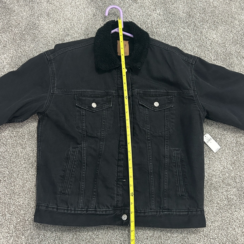 Gap oversized black denim Sherpa jacket size Small - Picture 10 of 11